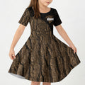 Moriori Kekoru New Zealand Personalised Kid Short Sleeve Dress Kopi Rakau Carving Chatham Islands Map
