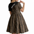 Moriori Kekoru New Zealand Personalised Kid Short Sleeve Dress Kopi Rakau Carving Chatham Islands Map