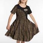 Moriori Kekoru New Zealand Personalised Kid Short Sleeve Dress Kopi Rakau Carving Chatham Islands Map