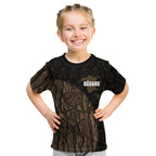 Moriori Kekoru New Zealand Personalised Kid T Shirt Kopi Rakau Carving Chatham Islands Map