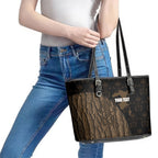 Moriori Kekoru New Zealand Personalised Leather Tote Bag Kopi Rakau Carving Chatham Islands Map