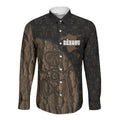 Moriori Kekoru New Zealand Personalised Long Sleeve Button Shirt Kopi Rakau Carving Chatham Islands Map