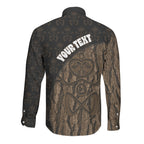 Moriori Kekoru New Zealand Personalised Long Sleeve Button Shirt Kopi Rakau Carving Chatham Islands Map