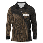 Moriori Kekoru New Zealand Personalised Long Sleeve Polo Shirt Kopi Rakau Carving Chatham Islands Map