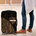 Moriori Kekoru New Zealand Personalised Luggage Cover Kopi Rakau Carving Chatham Islands Map