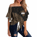Moriori Kekoru New Zealand Personalised Off Shoulder Wrap Waist Top Kopi Rakau Carving Chatham Islands Map