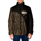 Moriori Kekoru New Zealand Personalised Padded Jacket Kopi Rakau Carving Chatham Islands Map