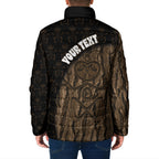 Moriori Kekoru New Zealand Personalised Padded Jacket Kopi Rakau Carving Chatham Islands Map