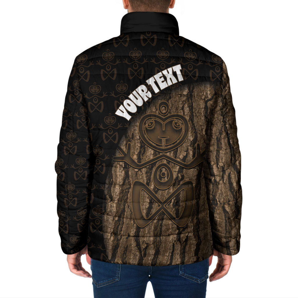 Moriori Kekoru New Zealand Personalised Padded Jacket Kopi Rakau Carving Chatham Islands Map