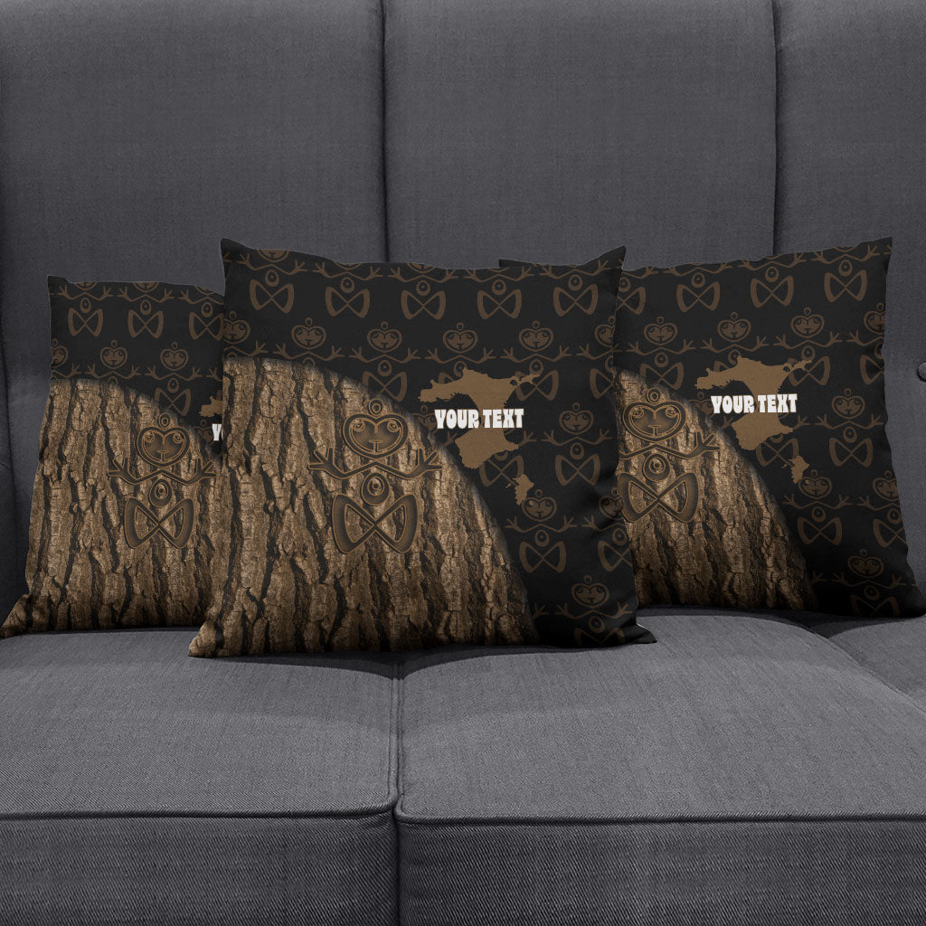 Moriori Kekoru New Zealand Personalised Pillow Cover Kopi Rakau Carving Chatham Islands Map