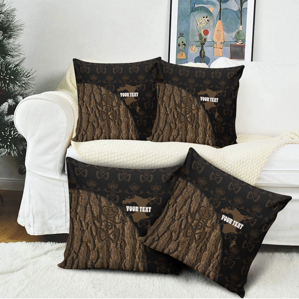 Moriori Kekoru New Zealand Personalised Pillow Cover Kopi Rakau Carving Chatham Islands Map