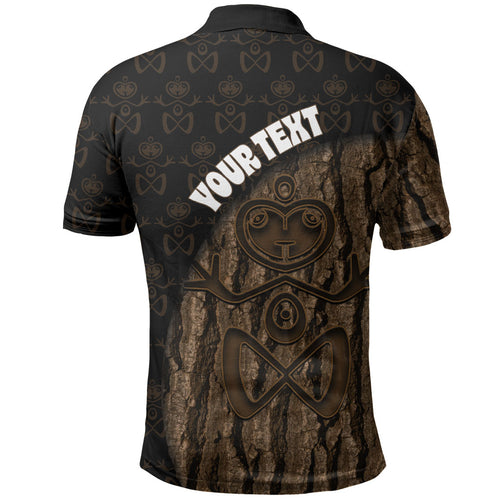 Moriori Kekoru New Zealand Personalised Polo Shirt Kopi Rakau Carving Chatham Islands Map