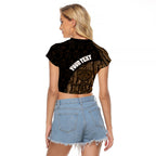 Moriori Kekoru New Zealand Personalised Raglan Cropped T Shirt Kopi Rakau Carving Chatham Islands Map