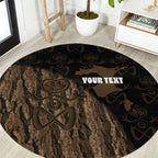Moriori Kekoru New Zealand Personalised Round Carpet Kopi Rakau Carving Chatham Islands Map