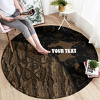 Moriori Kekoru New Zealand Personalised Round Carpet Kopi Rakau Carving Chatham Islands Map