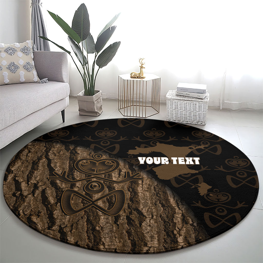 Moriori Kekoru New Zealand Personalised Round Carpet Kopi Rakau Carving Chatham Islands Map