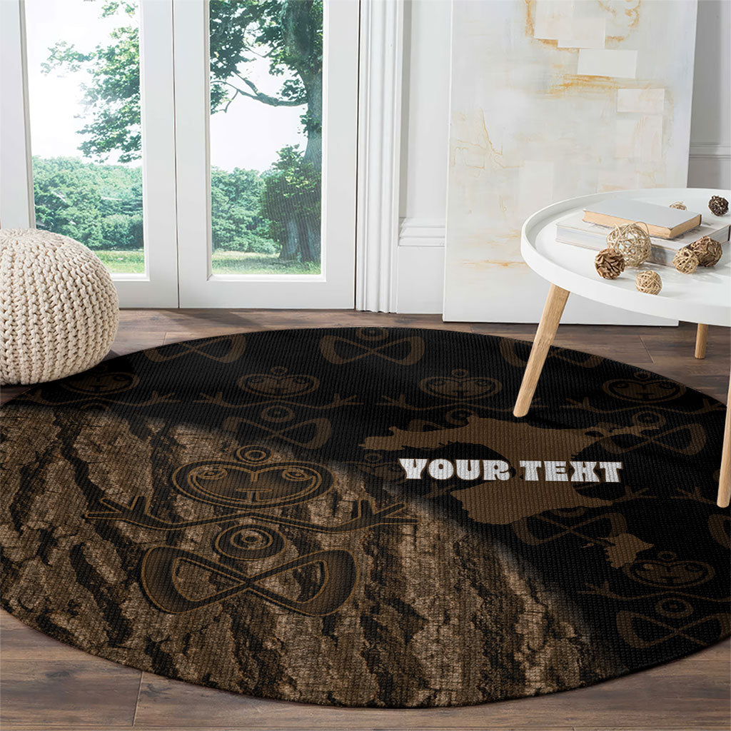 Moriori Kekoru New Zealand Personalised Round Carpet Kopi Rakau Carving Chatham Islands Map