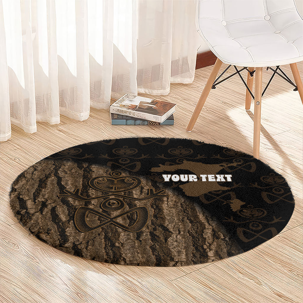 Moriori Kekoru New Zealand Personalised Round Carpet Kopi Rakau Carving Chatham Islands Map