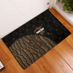 Moriori Kekoru New Zealand Personalised Rubber Doormat Kopi Rakau Carving Chatham Islands Map