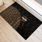 Moriori Kekoru New Zealand Personalised Rubber Doormat Kopi Rakau Carving Chatham Islands Map