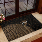 Moriori Kekoru New Zealand Personalised Rubber Doormat Kopi Rakau Carving Chatham Islands Map