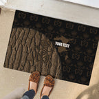 Moriori Kekoru New Zealand Personalised Rubber Doormat Kopi Rakau Carving Chatham Islands Map