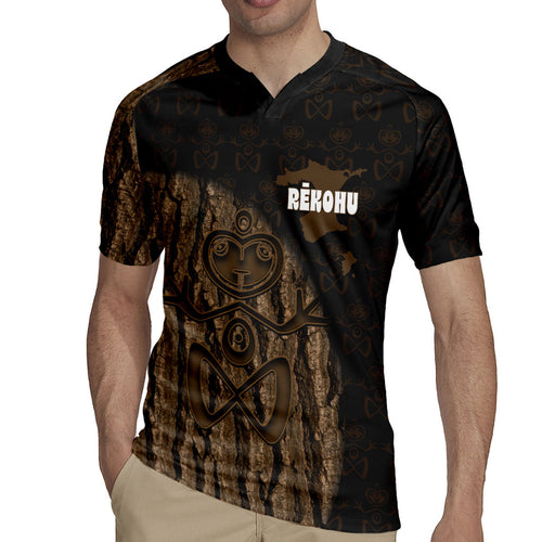 Moriori Kekoru New Zealand Personalised Rugby Jersey Kopi Rakau Carving Chatham Islands Map