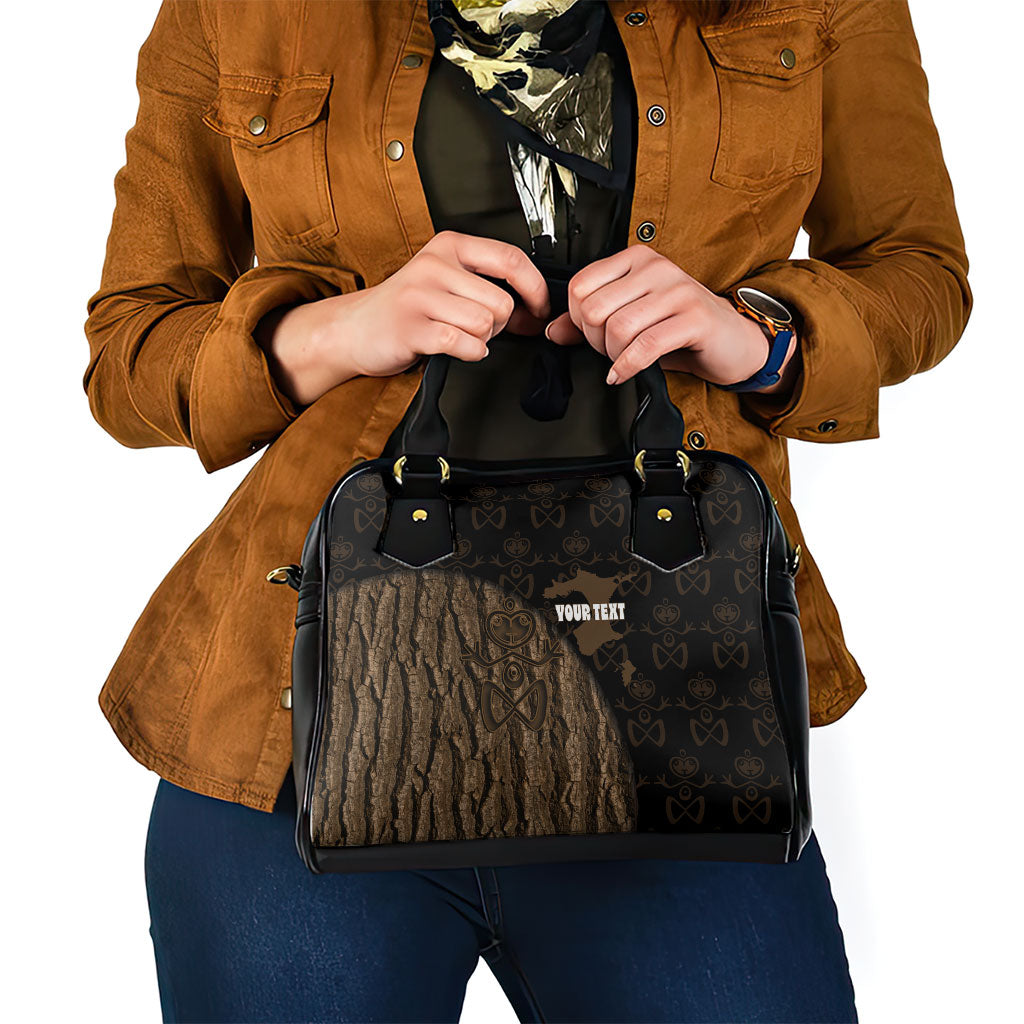 Moriori Kekoru New Zealand Personalised Shoulder Handbag Kopi Rakau Carving Chatham Islands Map