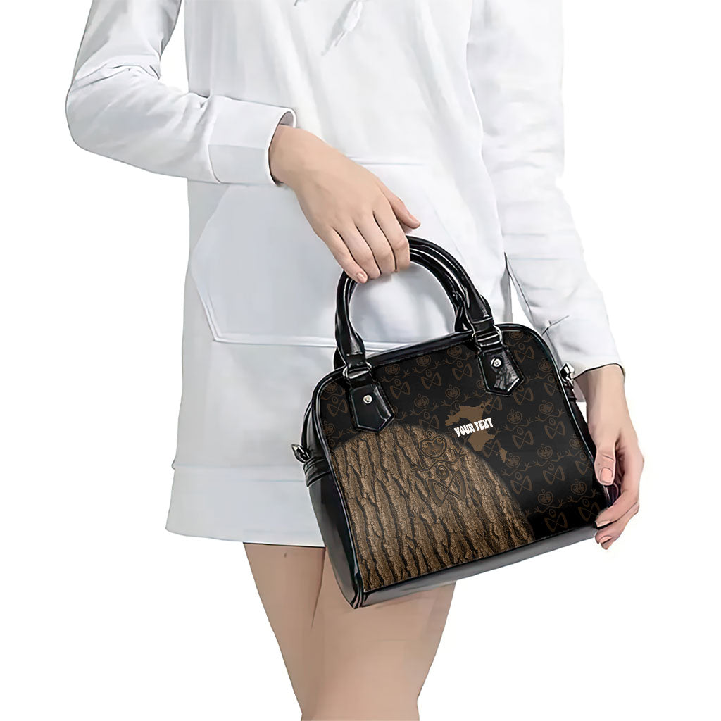 Moriori Kekoru New Zealand Personalised Shoulder Handbag Kopi Rakau Carving Chatham Islands Map
