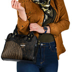 Moriori Kekoru New Zealand Personalised Shoulder Handbag Kopi Rakau Carving Chatham Islands Map