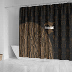 Moriori Kekoru New Zealand Personalised Shower Curtain Kopi Rakau Carving Chatham Islands Map