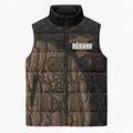Moriori Kekoru New Zealand Personalised Sleeveless Puffer Jacket Kopi Rakau Carving Chatham Islands Map