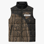 Moriori Kekoru New Zealand Personalised Sleeveless Puffer Jacket Kopi Rakau Carving Chatham Islands Map