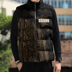 Moriori Kekoru New Zealand Personalised Sleeveless Puffer Jacket Kopi Rakau Carving Chatham Islands Map