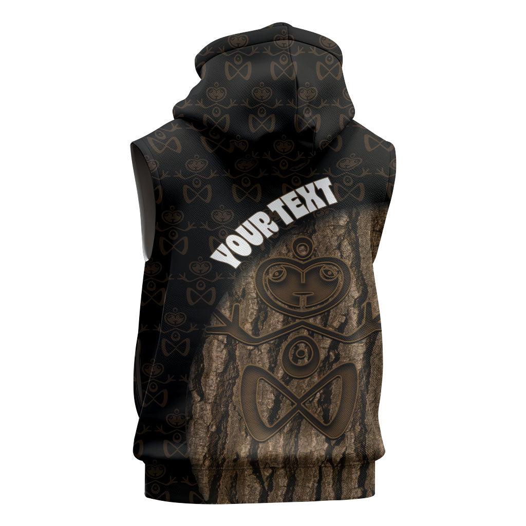 Moriori Kekoru New Zealand Personalised Sleeveless Zip Hoodie Kopi Rakau Carving Chatham Islands Map