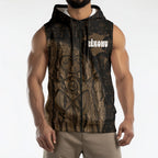 Moriori Kekoru New Zealand Personalised Sleeveless Zip Hoodie Kopi Rakau Carving Chatham Islands Map