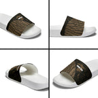 Moriori Kekoru New Zealand Personalised Slide Sandals Kopi Rakau Carving Chatham Islands Map