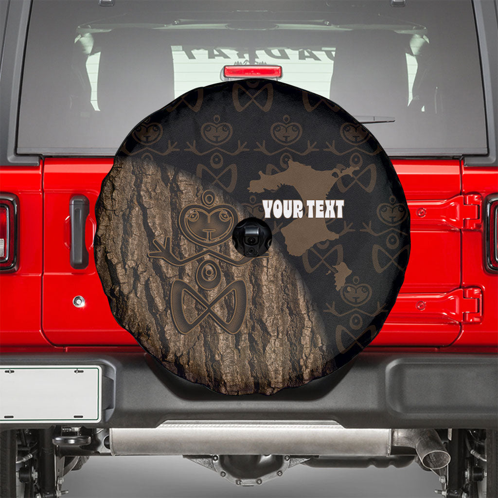Moriori Kekoru New Zealand Personalised Spare Tire Cover Kopi Rakau Carving Chatham Islands Map