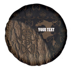 Moriori Kekoru New Zealand Personalised Spare Tire Cover Kopi Rakau Carving Chatham Islands Map