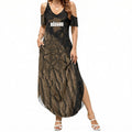 Moriori Kekoru New Zealand Personalised Summer Maxi Dress Kopi Rakau Carving Chatham Islands Map
