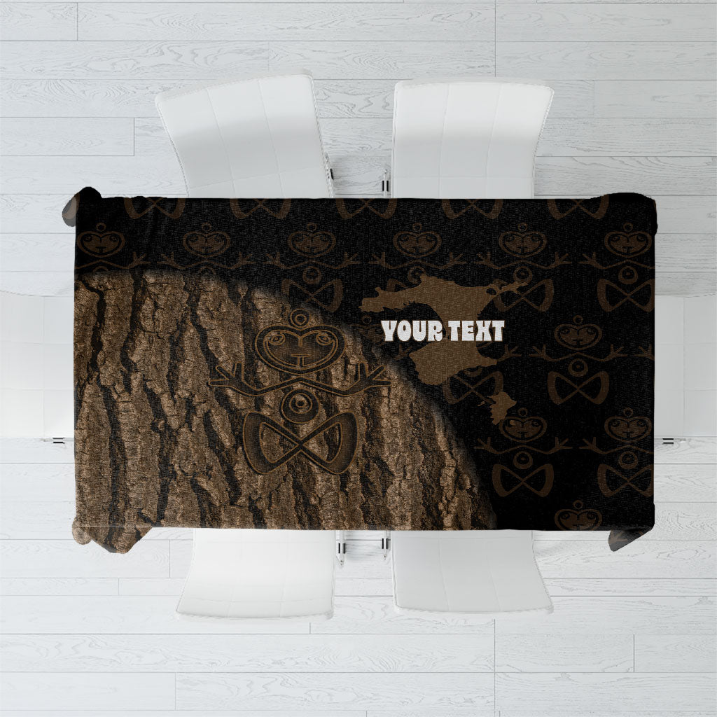 Moriori Kekoru New Zealand Personalised Tablecloth Kopi Rakau Carving Chatham Islands Map