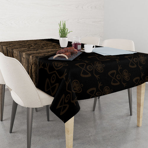 Moriori Kekoru New Zealand Personalised Tablecloth Kopi Rakau Carving Chatham Islands Map
