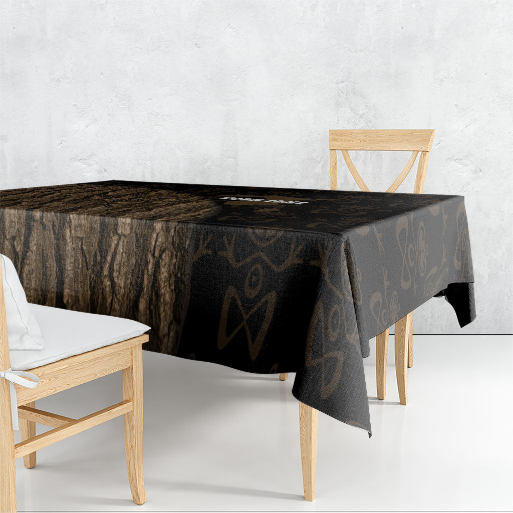 Moriori Kekoru New Zealand Personalised Tablecloth Kopi Rakau Carving Chatham Islands Map