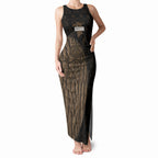 Moriori Kekoru New Zealand Personalised Tank Maxi Dress Kopi Rakau Carving Chatham Islands Map