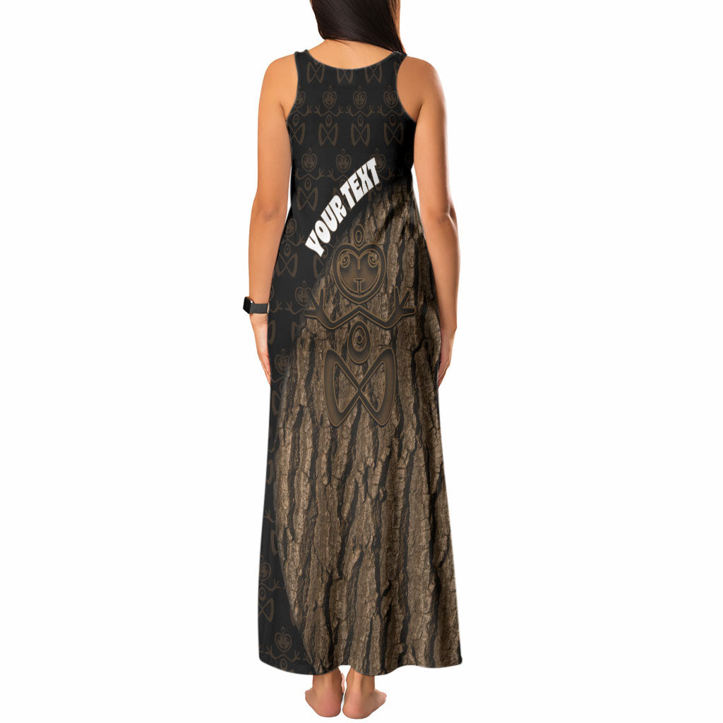 Moriori Kekoru New Zealand Personalised Tank Maxi Dress Kopi Rakau Carving Chatham Islands Map