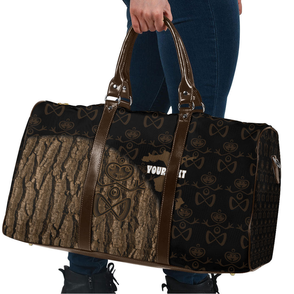 Moriori Kekoru New Zealand Personalised Travel Bag Kopi Rakau Carving Chatham Islands Map