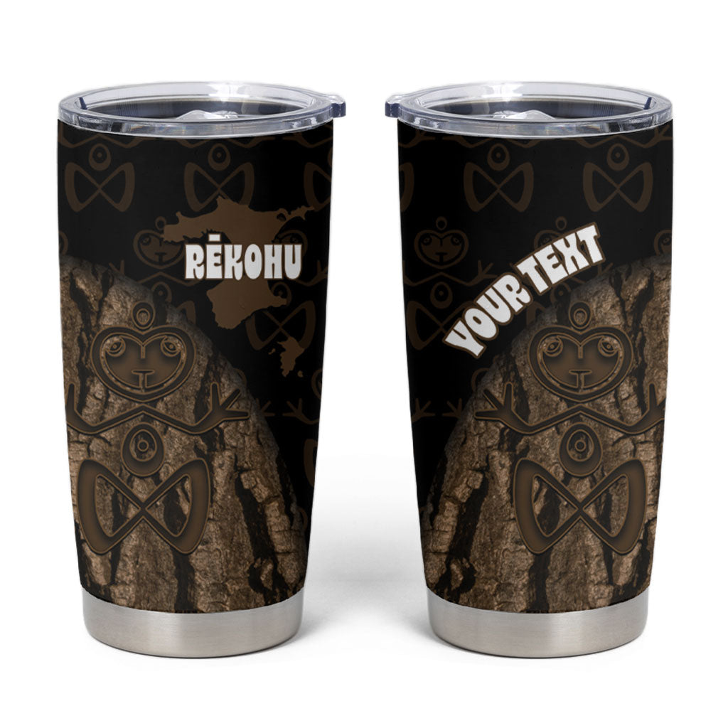 Moriori Kekoru New Zealand Personalised Tumbler Cup Kopi Rakau Carving Chatham Islands Map