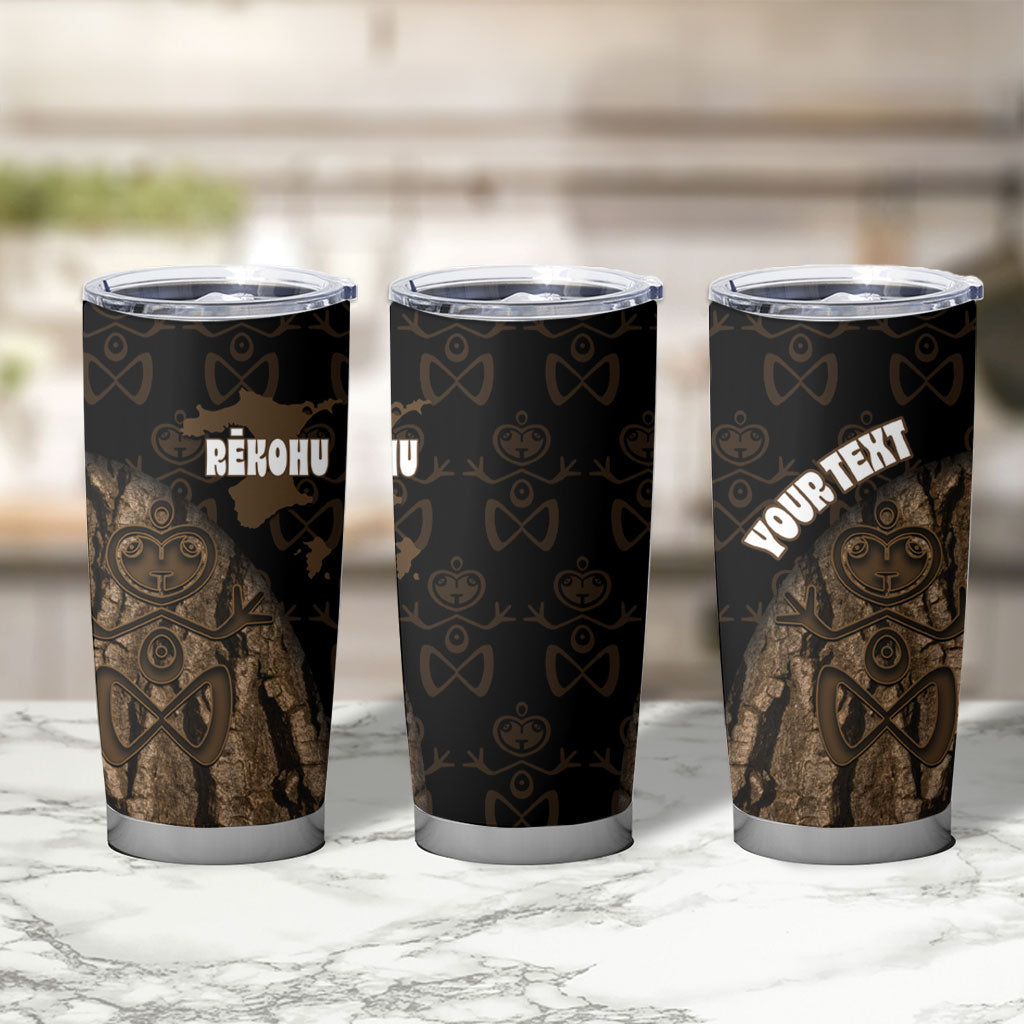 Moriori Kekoru New Zealand Personalised Tumbler Cup Kopi Rakau Carving Chatham Islands Map