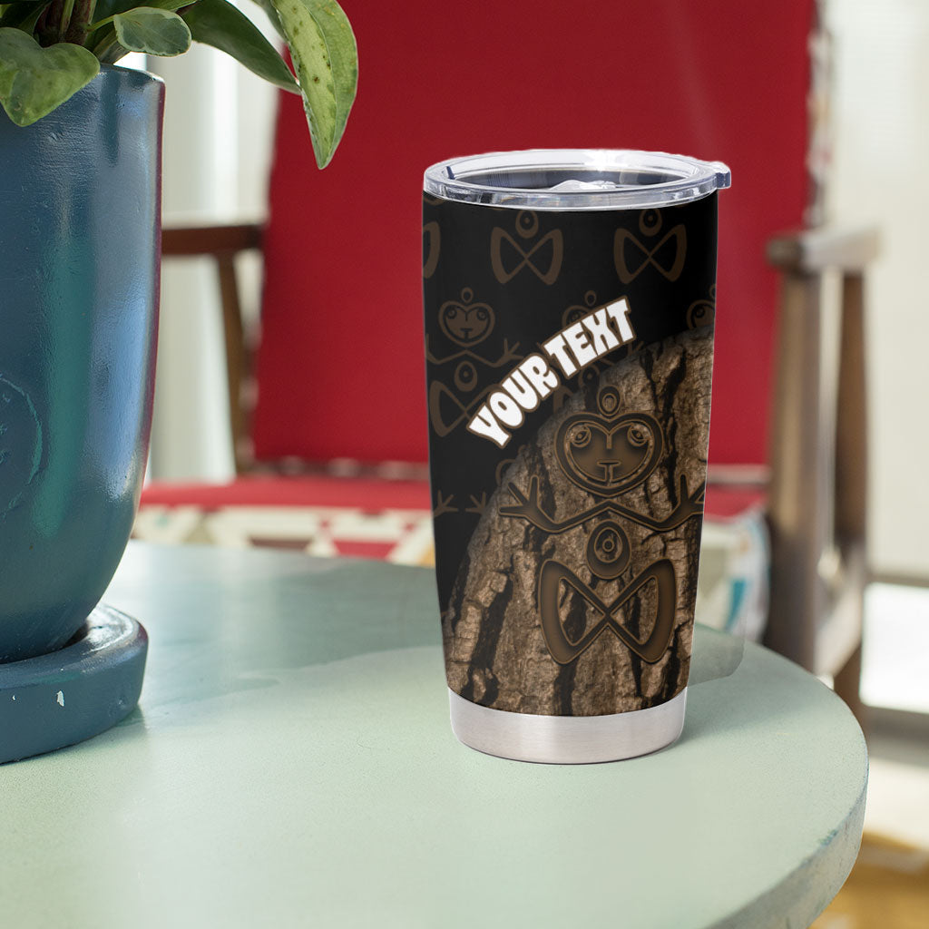 Moriori Kekoru New Zealand Personalised Tumbler Cup Kopi Rakau Carving Chatham Islands Map
