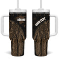 Moriori Kekoru New Zealand Personalised Tumbler With Handle Kopi Rakau Carving Chatham Islands Map